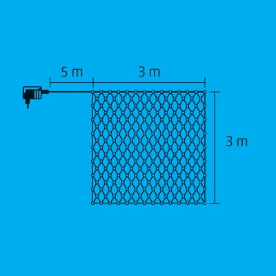 Plasa de lumini, 3x3m, pt exterior, 240 LED alb - KLN 240C/WH